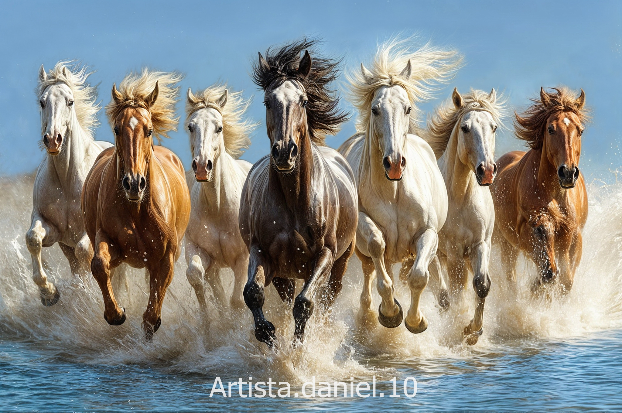 Dibujo digital de caballos