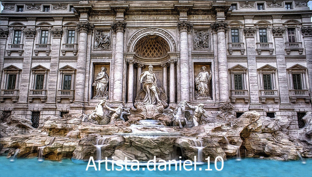 Dibujo digital de la Fontana de Trevi