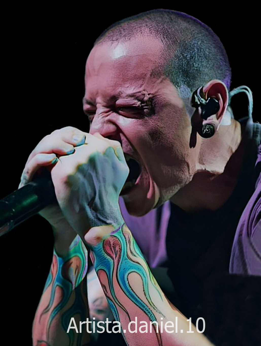 Retrato digital de Chester Bennigton