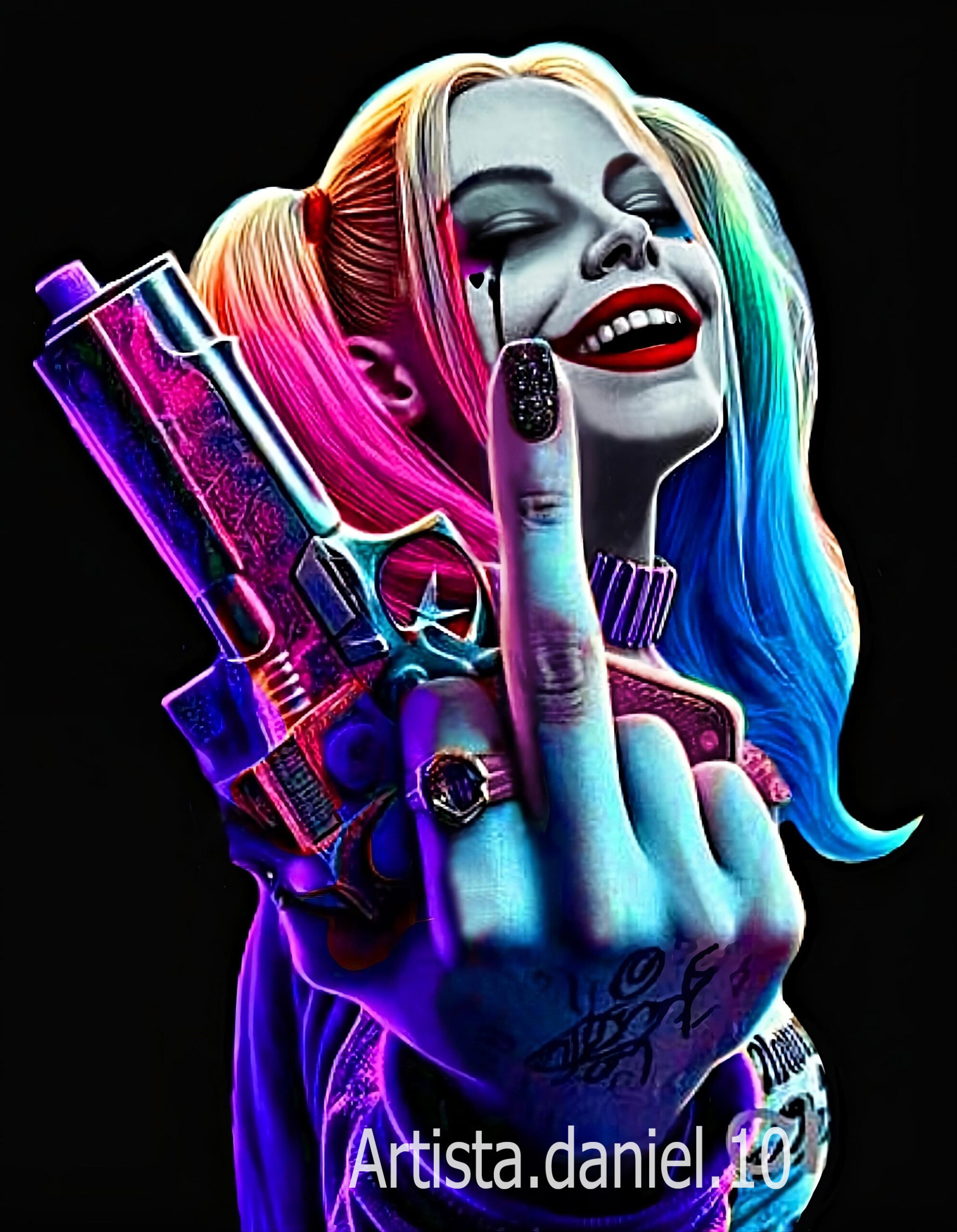 Retrato digital de Harley Quinn