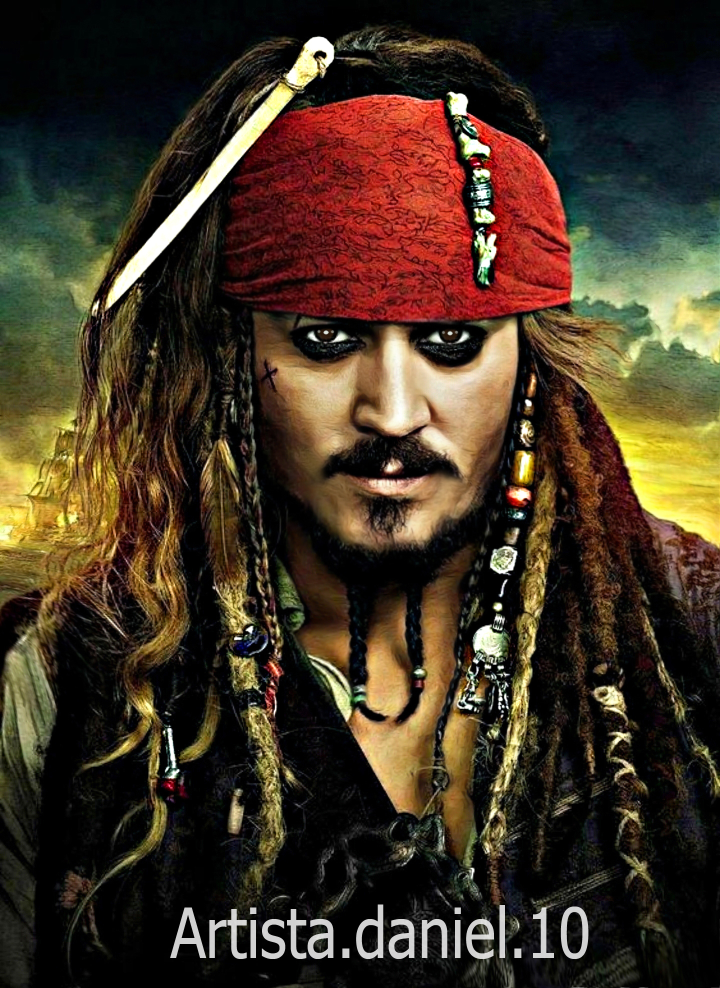 Retrato digital de Jack Sparrow