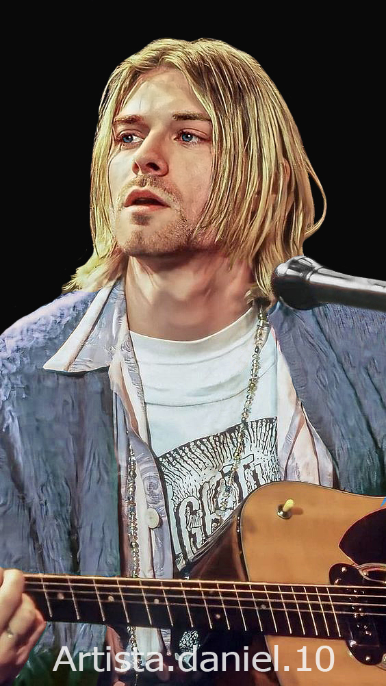 Retrato digital de Kurt Cobain