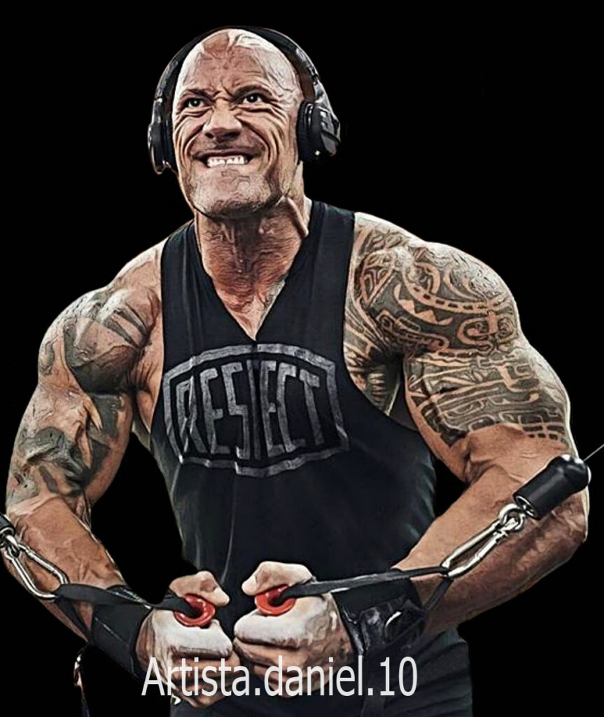 Retrato digital de La Roca Dwayne Johnson