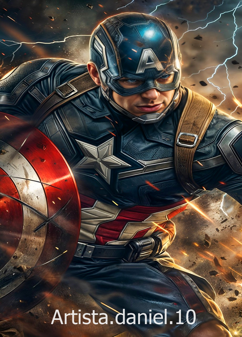 Dibujo digital del Capitán América